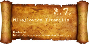 Mihajlovics Titanilla névjegykártya